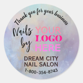 Thank You Logo Manicure Nail Salon Small Business  Runder Aufkleber