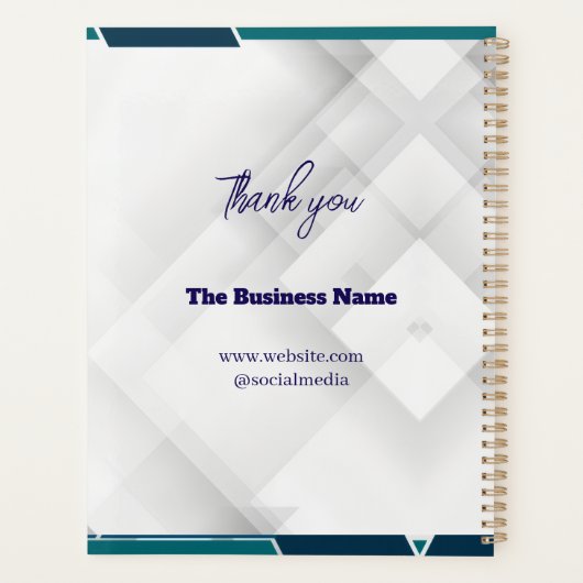 Thank you & Logo & Text personalize Planner Planer (Rückseite)