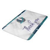 Thank you & Logo white Badematte (Schrägansicht)