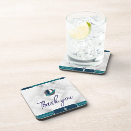 Thank you & Logo white Getränkeuntersetzer