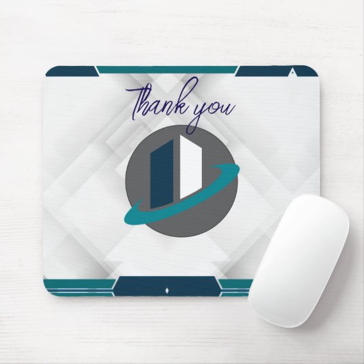 Thank you & Logo white Mousepad (Mit Mouse)