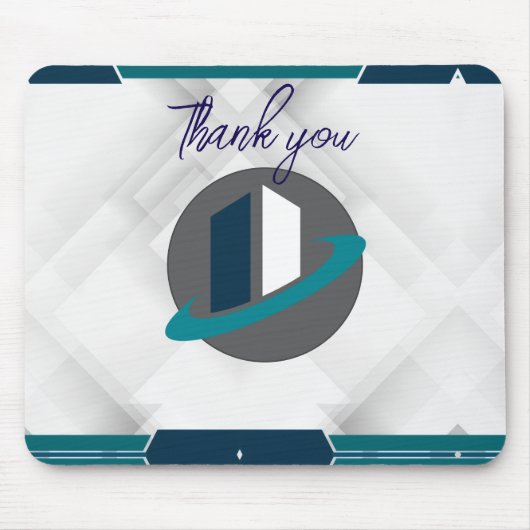 Thank you & Logo white Mousepad (Vorne)