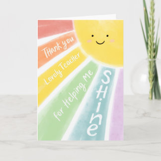 Thank You Lovely Teacher for Shining Card  Karte