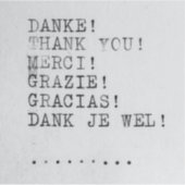 Thank you Many Languages Aufkleber (Vorderseite)