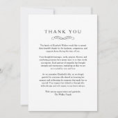 Thank you - Memorial Funeral White Card Dankeskarte (Vorderseite)