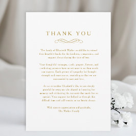 Thank you - Memorial Funeral White Card Dankeskarte