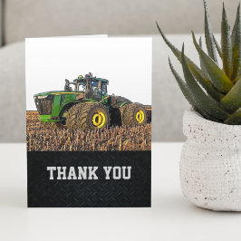 Thank You Men's Tractor Farm Equipment Machinery Dankeskarte