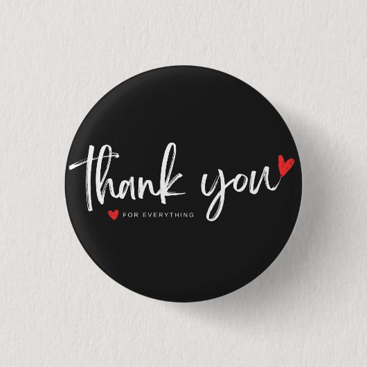 Thank You Minimalist Button Badge (Vorderseite)