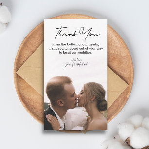 thank you minimalist chic handwriting wedding  mitteilungskarte