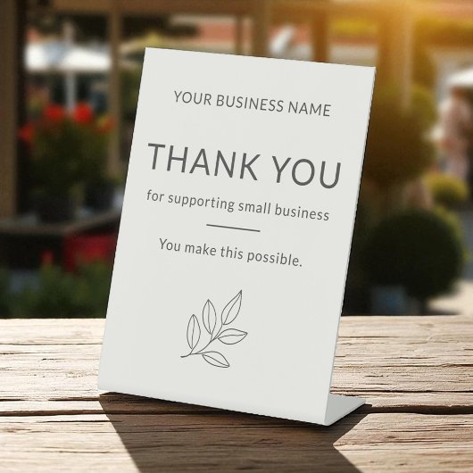 Thank You Minimalist Small Business Neutral Sockelschild