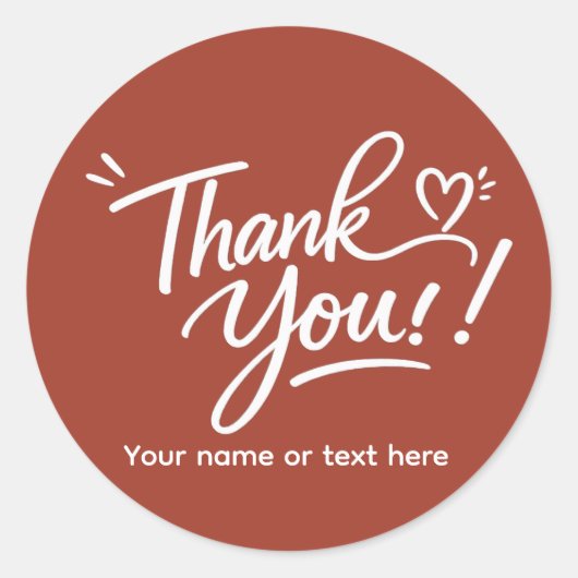 Thank you! modern calligraphy Sticker (Vorderseite)