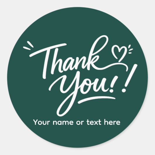 Thank you! modern calligraphy Sticker (Vorderseite)