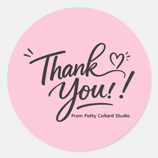 Thank you! modern calligraphy Sticker (Vorderseite)