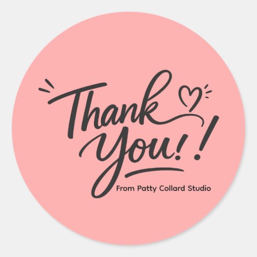 Thank you! modern calligraphy Sticker (Vorderseite)