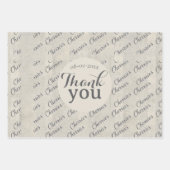 Thank you modern script text texture background geschenkpapier set (Vorderseite 3)