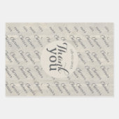Thank you modern script text texture background geschenkpapier set (Vorderseite 2)