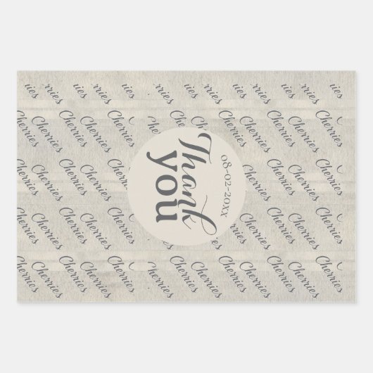 Thank you modern script text texture background geschenkpapier set (Vorderseite)