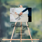 Thank you modern simple wedding couple name messag acrylschild (Neutral)