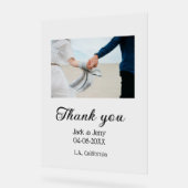 Thank you modern simple wedding couple name messag acrylschild (Winkel)
