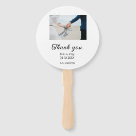 Thank you modern simple wedding couple name messag fächer