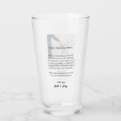Thank you modern simple wedding couple name messag glas (Rückseite)