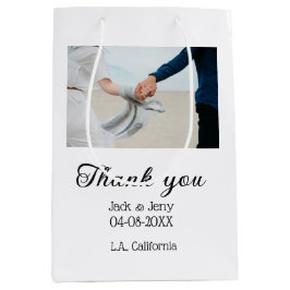 Thank you modern simple wedding couple name messag mittlere geschenktüte