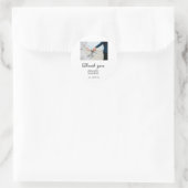 Thank you modern simple wedding couple name messag runder aufkleber (Tasche)