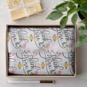 Thank you-Modern typography & floral accents Seidenpapier (Geschenk)
