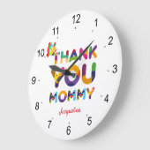 Thank You Mommy Colorful Große Wanduhr (Winkel)