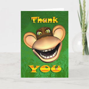 Thank you monkey face, happy jolly card dankeskarte
