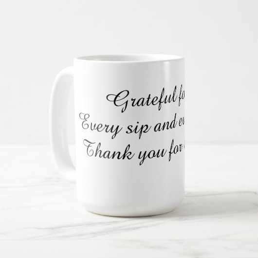 thank you Mug 15oz Kaffeetasse (Vorderseite Links)