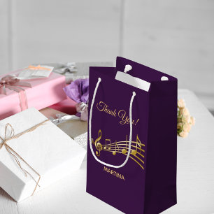 Thank You music notes purple gold name Kleine Geschenktüte