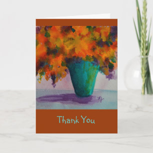 Thank You Notecard with Flowers in Vase Dankeskarte