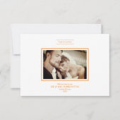 Thank You Orange Chic Newlyweds Photo Wedding (Vorderseite)