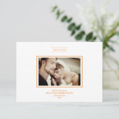 Thank You Orange Chic Newlyweds Photo Wedding (Stehend Vorderseite)