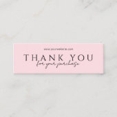 Thank You Packaging Inserts for Beauty Items Shop Mini Visitenkarte (Vorderseite)