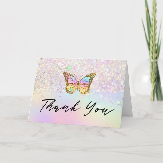 thank you pastel butterfly karte (Vorderseite)