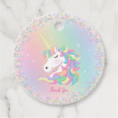 Thank You Pastel Magical Unicorn Birthday Geschenkanhänger (Vorderseite)