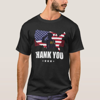Thank You Patriotic Veteran Memorial Day 4th Of Ju T-Shirt