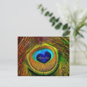 Thank You Peacock Feathers Eye of Love Postkarte (Stehend Vorderseite)