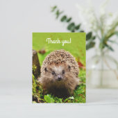 "Thank you! Personalized, Little Hedgehog Postkarte (Stehend Vorderseite)