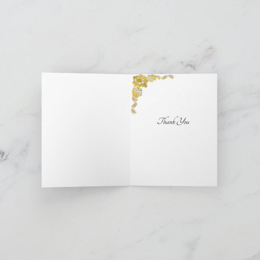 Thank You - Photo on Emerald Green & Gold Dankeskarte (Innenseite)