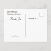 Thank You - Photo with Emerald Green & Gold Ankündigungspostkarte (Rückseite)