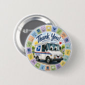 Thank you Postal Workers  Button (Vorne & Hinten)