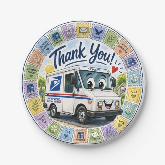 Thank you Postal Workers  Pappteller (Vorderseite)