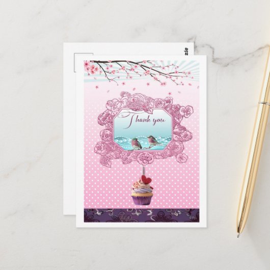 Thank You Postcard Postkarte (Vorderseite/Rückseite Beispiel)