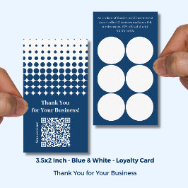 Thank You QR Code - Blue White Service Business Treuekarte
