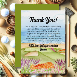 Thank You Retirement Golf Course by the Beach Dankeskarte