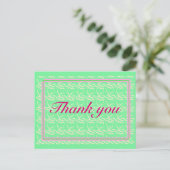 Thank you ~ribbon heart light green~ postkarte (Stehend Vorderseite)