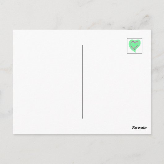 Thank you ~ribbon heart light green~ postkarte (Rückseite)